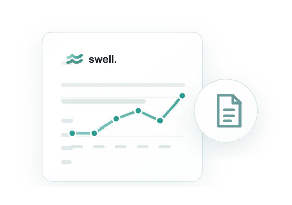 Documentation panel with chart and certificate icon